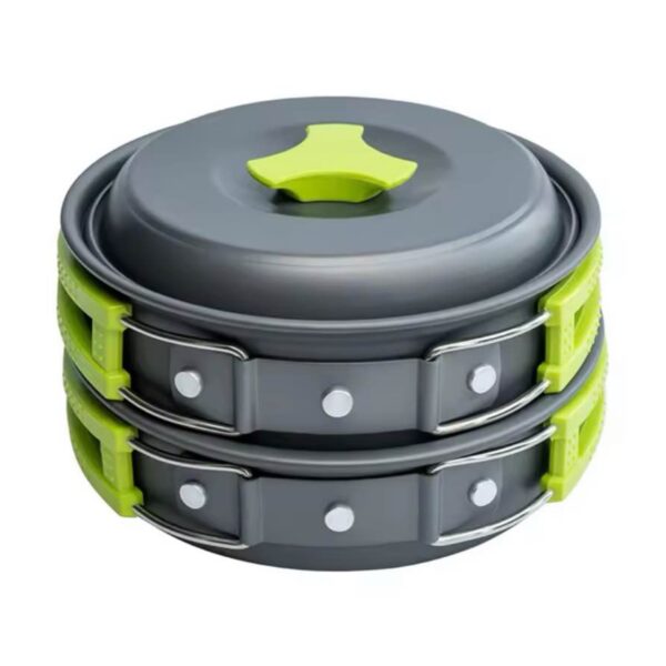 Adventure hub Camping Cookware Set Backpacker's Cooking Set: Portable, Durable Outdoor Cookware with Tableware and Handy Storage Bag