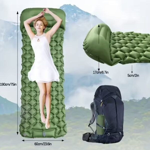 Adventure hub Air Mattress, Sleeping Pad, Ultralight Inflatable Sleeping Pad for Camping, Built-in Pump, Ultimate for Camping, Hiking - Airpad