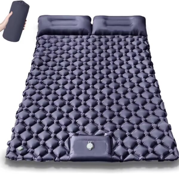 Double foot pump inflatable sleeping mattress